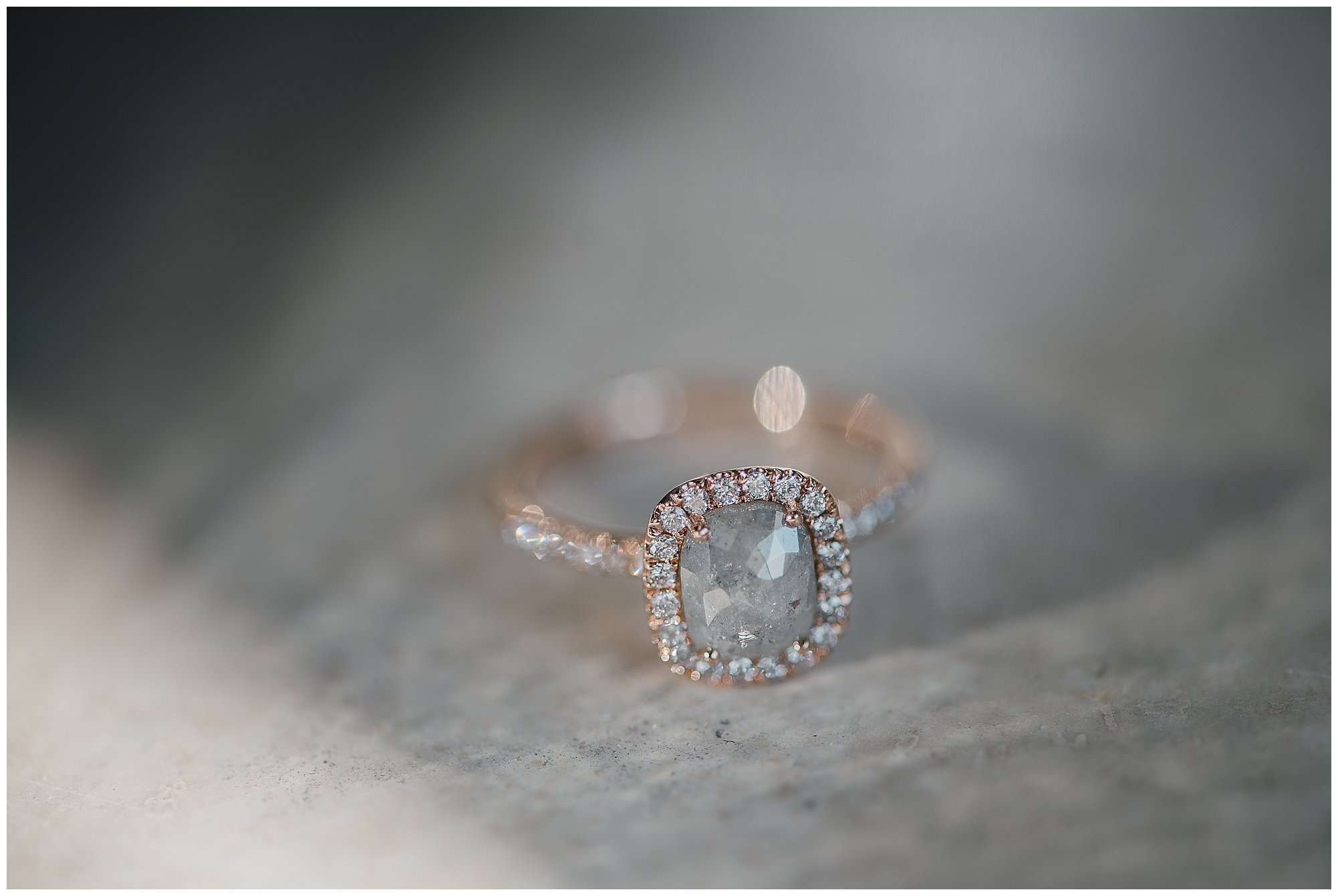 iceland engagement ring grey diamond