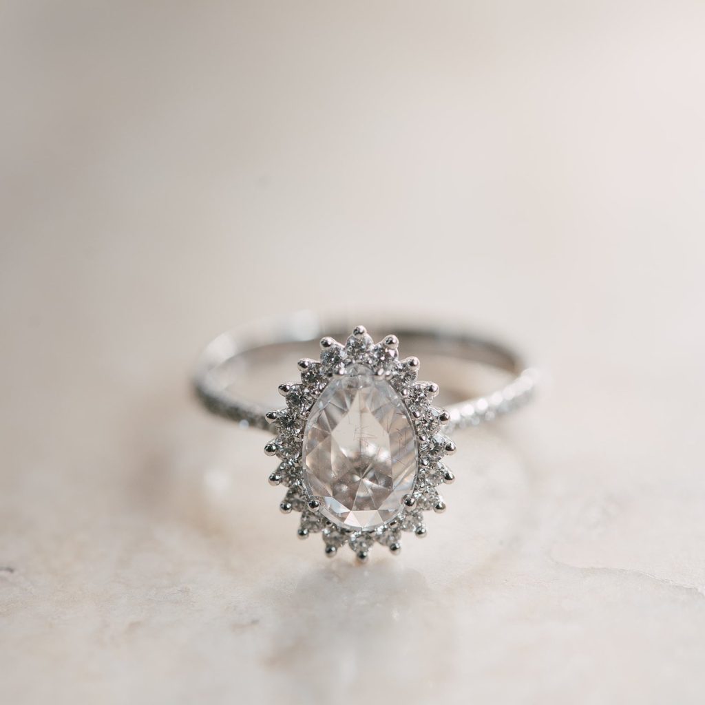 princess ring white diamond ring